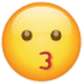 Emoji 1f617, cara besando