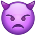 Cara de enfado con cuernos