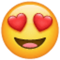 emoji 1f60d, cara con corazones por ojos