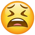 Emoji de cara de agotamiento