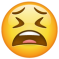Emoji de cara de agotamiento