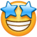 1f929, emoji con estrellas en los ojos