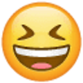 Emoji 1f606, cara con sonrisa y ojos cerrados