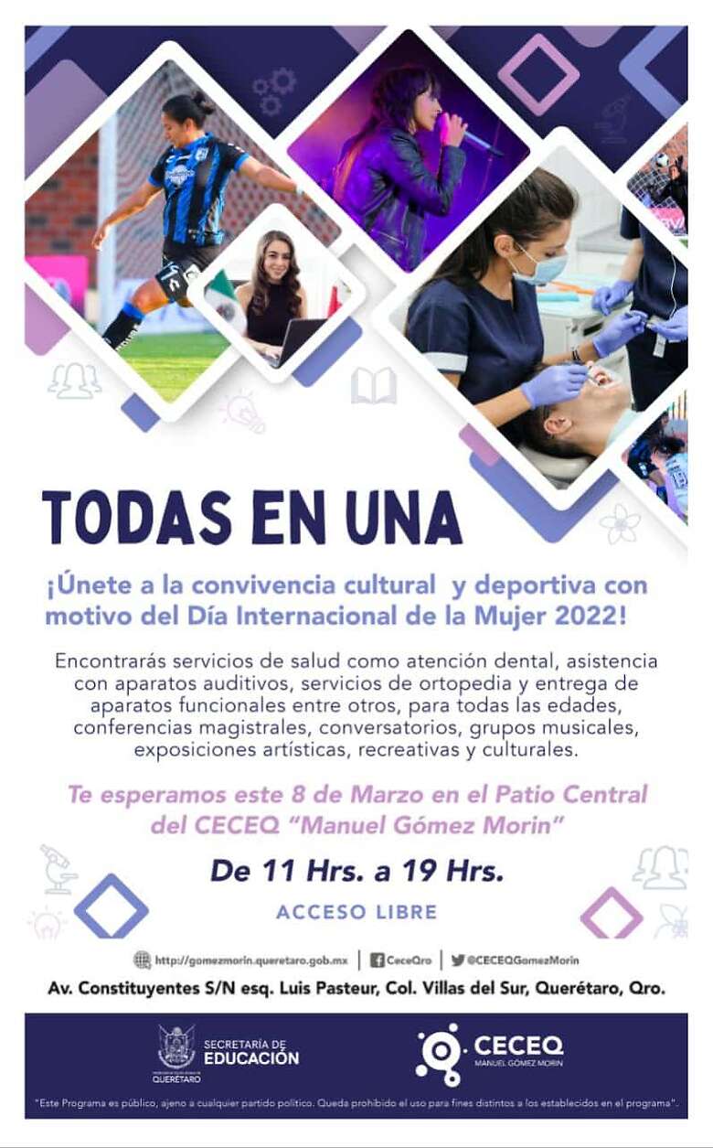 Las actividades se desarrollarán el martes 8 de 11:00 a 19:00 horas en el patio central de CECEQ