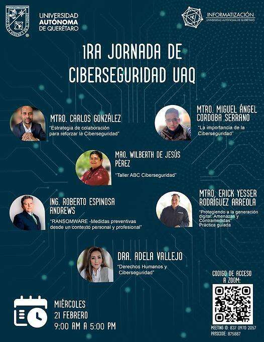 La UAQ anunció el programa de la Primera Jornada de Ciberseguridad. Foto: Especial
