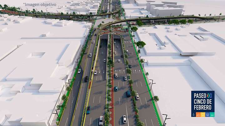Los trabajos de Paseo 5 de Febrero se prolongarán durante varios meses. Foto: Especial