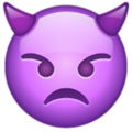 Cara de enfado con cuernos