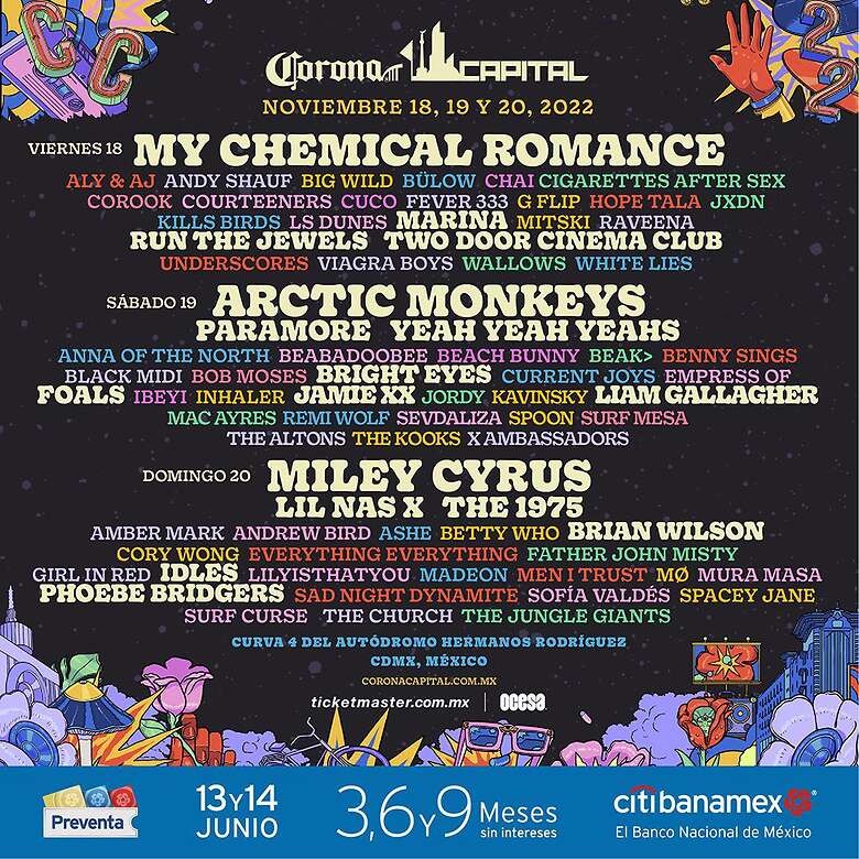 Fue anunciado oficialmente el cartel de la edición 2022 del Festival Corona Capital. Foto: Especial