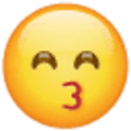 Emoji 1f619, cara besando con ojos sonrientes