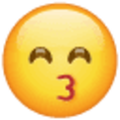 Emoji 1f619, cara besando con ojos sonrientes