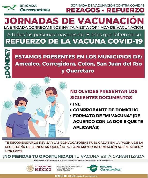 En cada jornada de vacunación, las personas interesadas podrán recibir su 1ª, 2ª o dosis de refuerzo