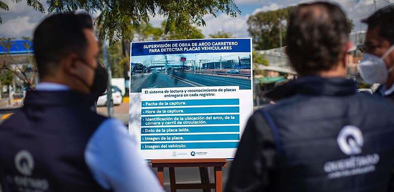 El primer arco detector de placas vehiculares estará ubicado en bulevar Bernardo Quintana. Foto: Especial