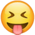 Emoji 1f61d, ojos cerrados con la lengua fuera