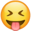 Emoji 1f61d, ojos cerrados con la lengua fuera