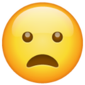Emoji de boca abierta y ceño semi fruncido