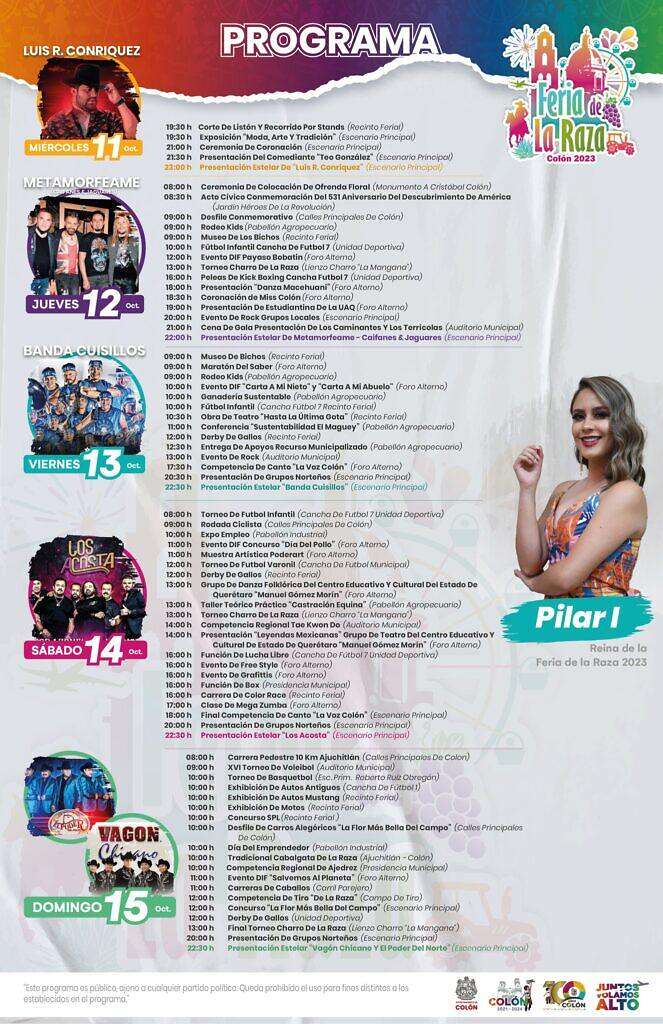 Presentan programa de la Feria de la Raza Colón 2023. Foto: Especial