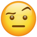 Emoji 1f928, cara con ceja levantada