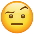 Emoji 1f928, cara con ceja levantada