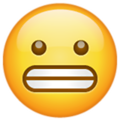 Emoji 1f62c, cara enseñando los dientes