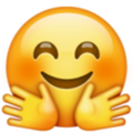Emoji 1f917, cara sonriente abrazando