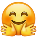 Emoji 1f917, cara sonriente abrazando