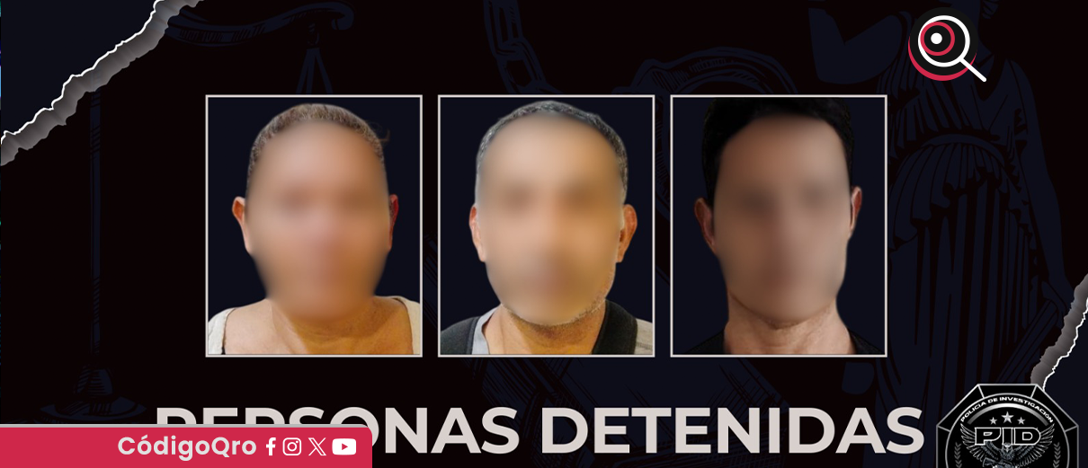 detienen, 3 personas, narcótico, vehículos, cateos, Sierra Gorda,