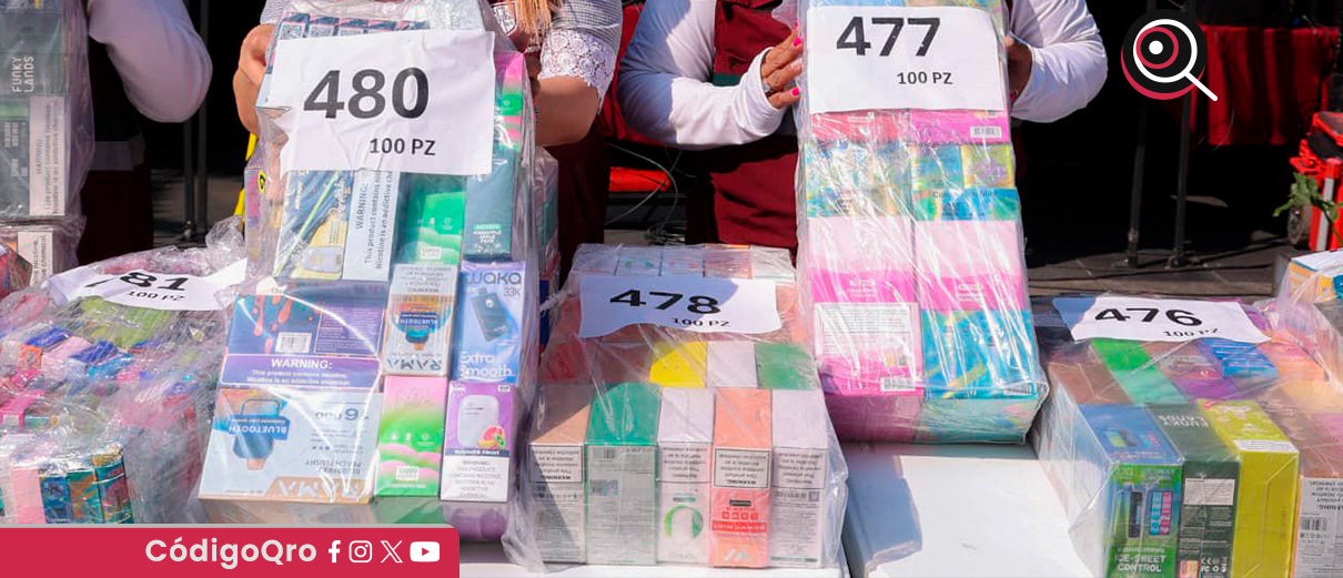 Decomisan 50 mil vapeadores de la Ciudad de México