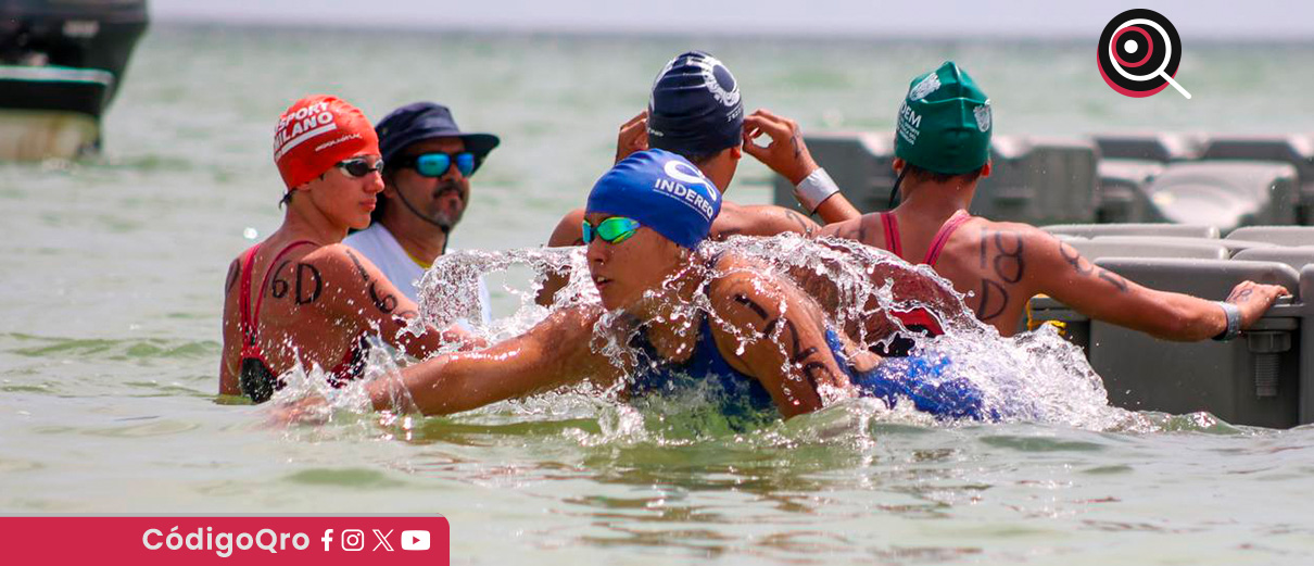 El selección queretana de aguas abiertas obtuvo 4 medallas en la Olimpiada Nacional. Foto: Especial
