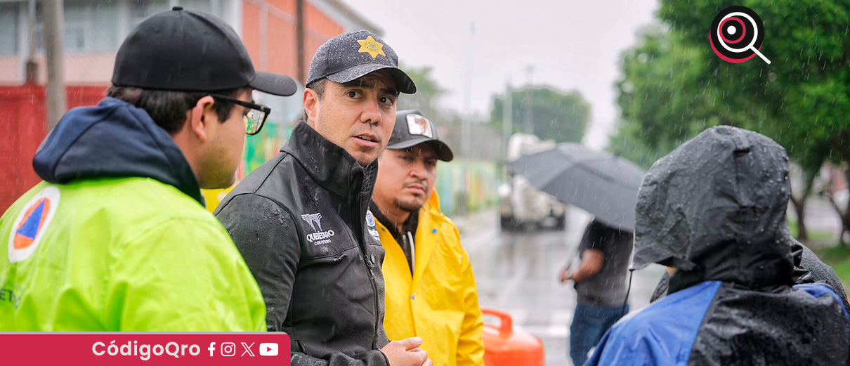 El presidente municipal de Querétaro, Felifer Macías Olvera, anunció obras inmediatas en el dren Peñuelas. Foto: Especial