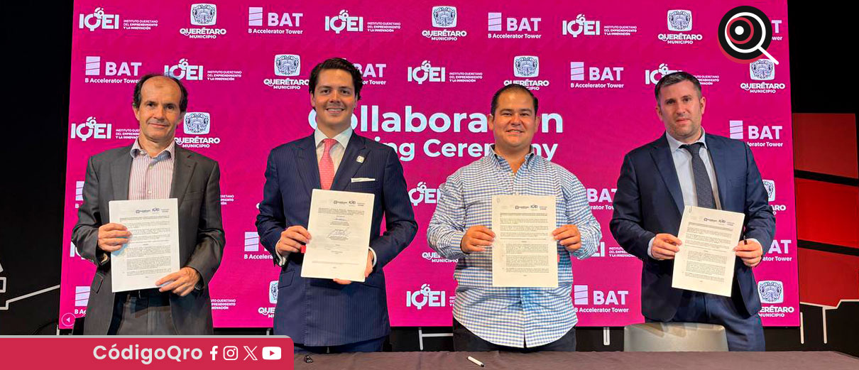 El municipio de Querétaro y el IQEI firmaron un convenio con el Centro BAT de Bilbao para promover el emprendimiento