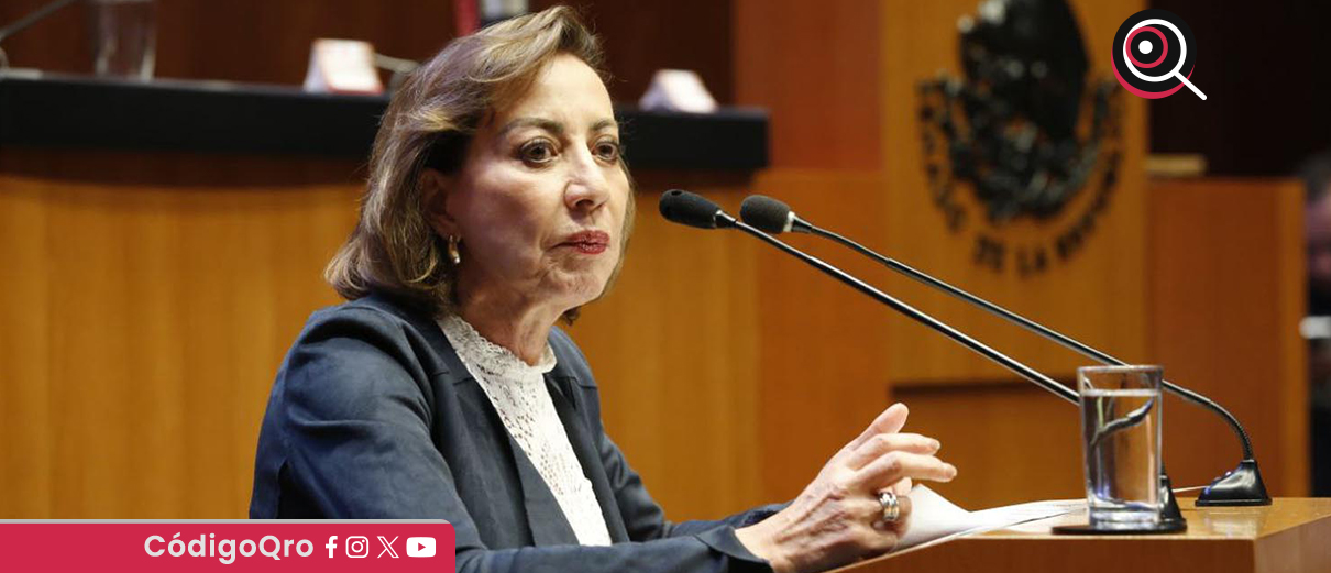 Guadalupe Murguía habló desde la tribuna del Senado sobre la ley para prevenir el lavado de dinero. Foto: Especial