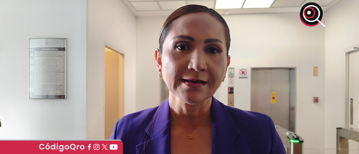 La secretaria de las Mujeres del estado de Querétaro, Sonia Rocha Acosta, destacó los esfuerzos para erradicar la violencia de género. Foto: Olivia Arredondo