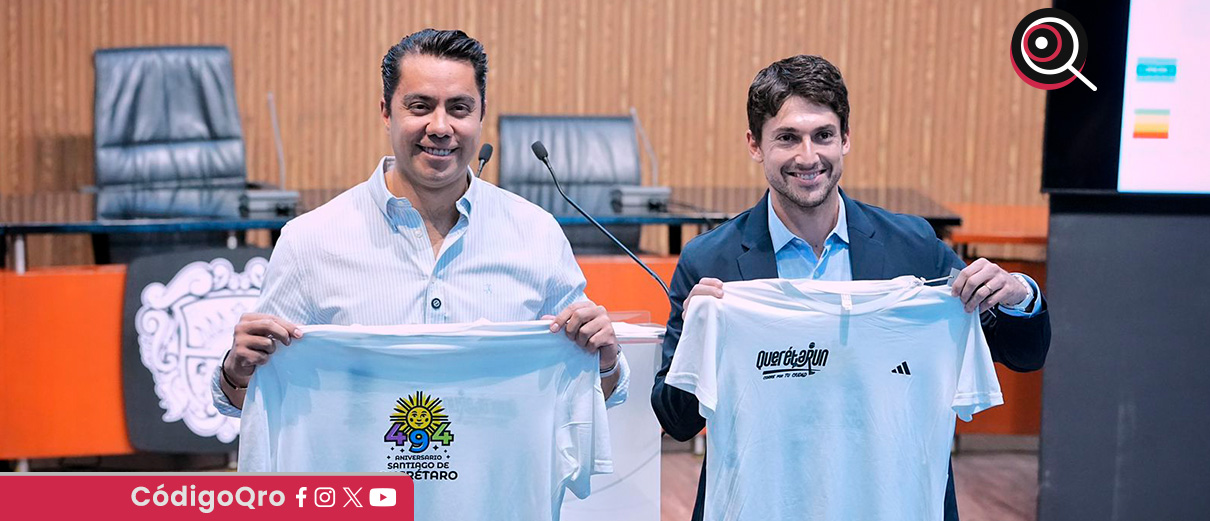 El presidente municipal Felifer Macías presentó el medio maratón Querétaro. Foto: Especial