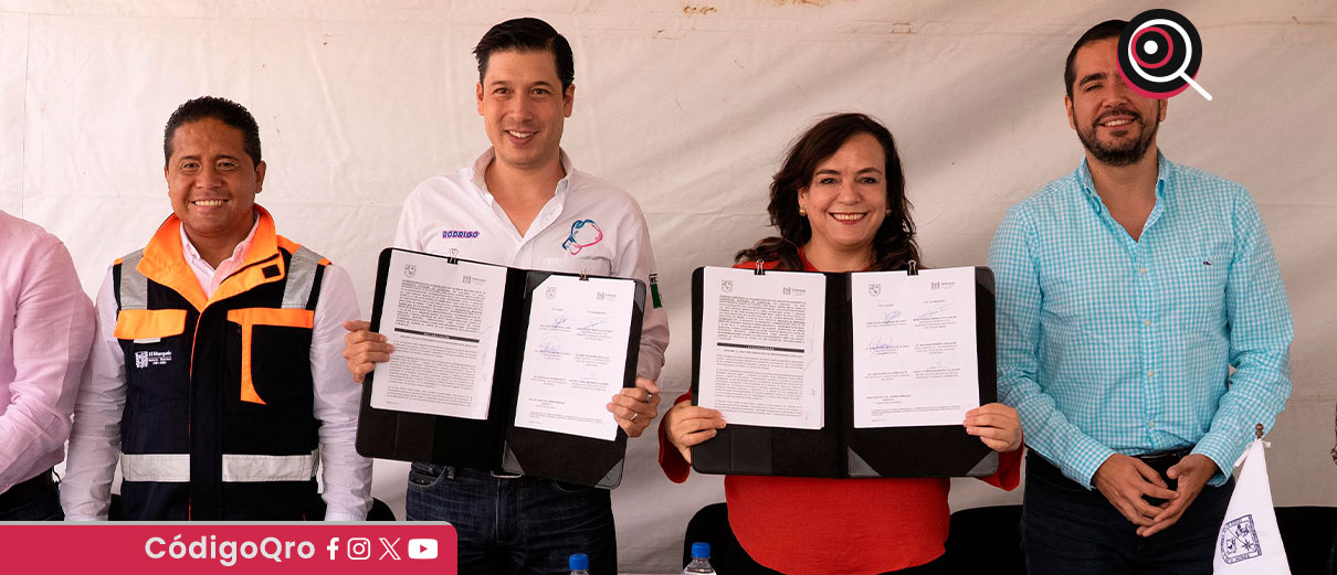 El Marqués y la UAQ firmaron un convenio para construir la primera unidad deportiva en Amazcala / Foto: Cortesía