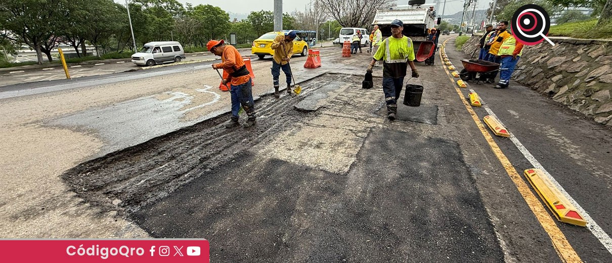 Entre octubre de 2024 y julio de 2025, el Municipio de Querétaro atendió 8 mil 250 baches en 465 km de vialidades, con una inversión de 24 mdp / Foto: Cortesía