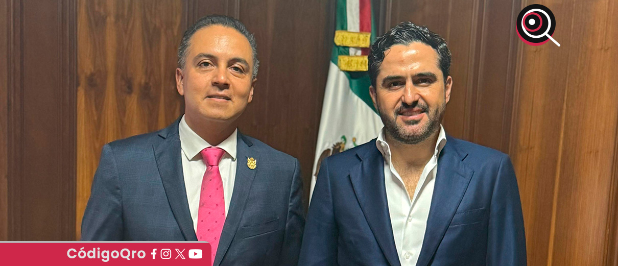 El senador del PAN, Agustín Dorante, se reunió con el secretario de Gobierno del estado de Querétaro, Eric Gudiño. Foto: Especial