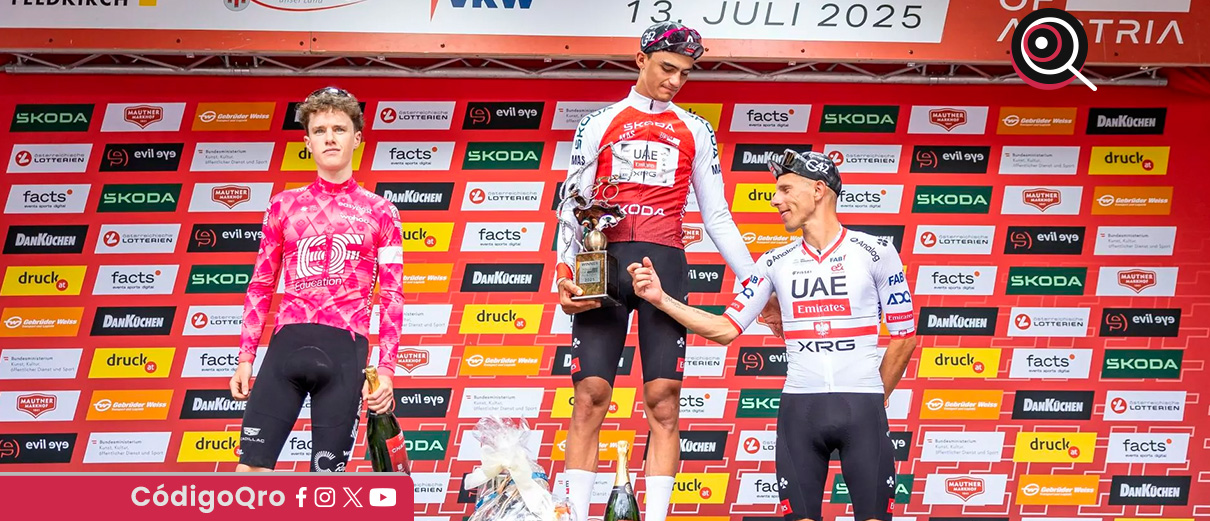 Isaac del Toro se proclamó triunfador de la Vuelta a Austria. Foto: Especial