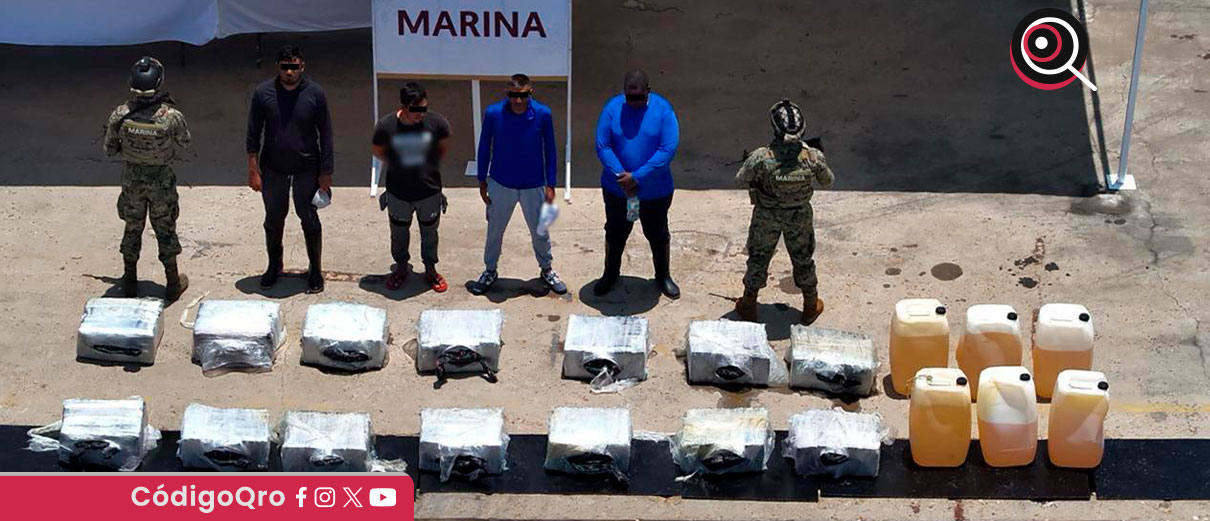 De acuerdo con las autoridades, el aseguramiento ocurrió durante recorridos de patrullaje marítimo y aéreo realizados por unidades de la Armada de México / Foto: Cortesía