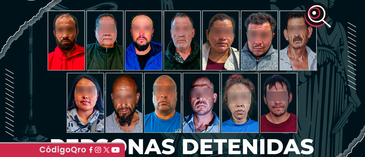 cateos, detienen a 13 personas,