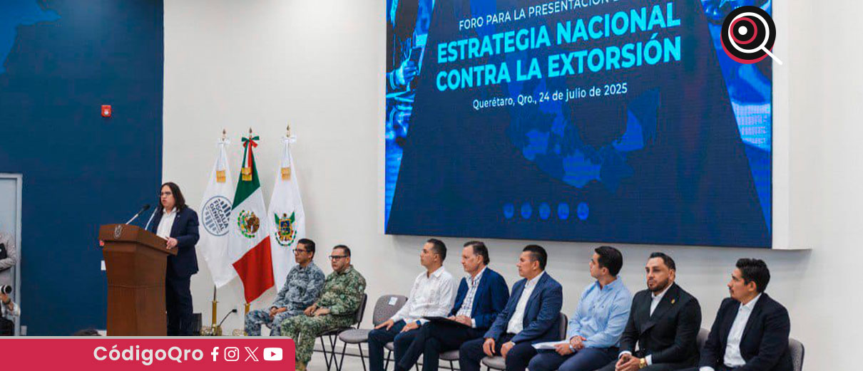 La Fiscalía General del Estado (FGE) de Querétaro, en coordinación con el Gobierno estatal, realizó el Foro para la Presentación de la Estrategia Nacional contra la Extorsión / Foto: Cortesía