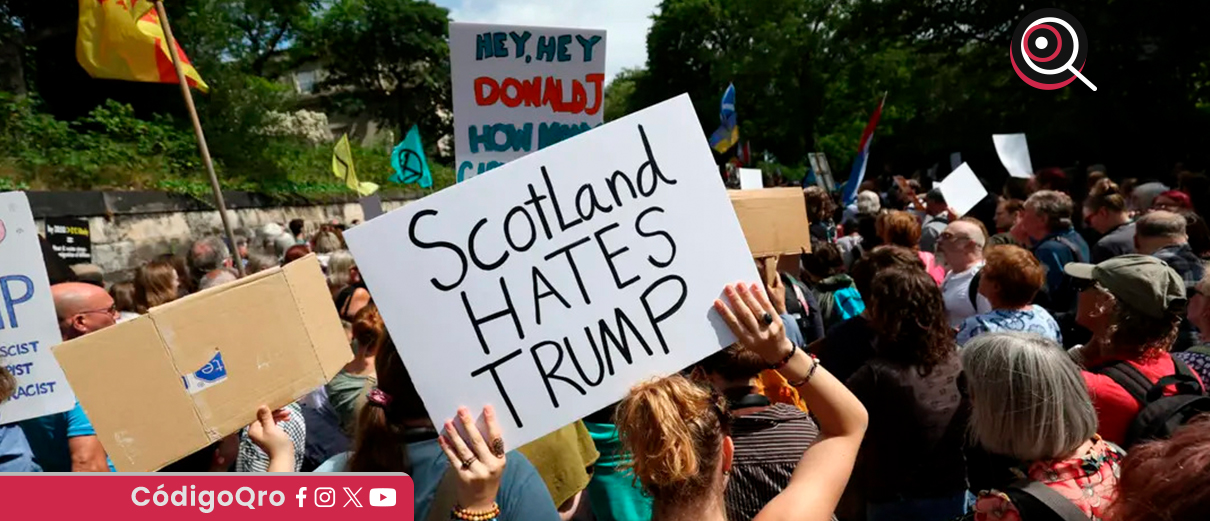 protestan, visita, Trump, Escocia,