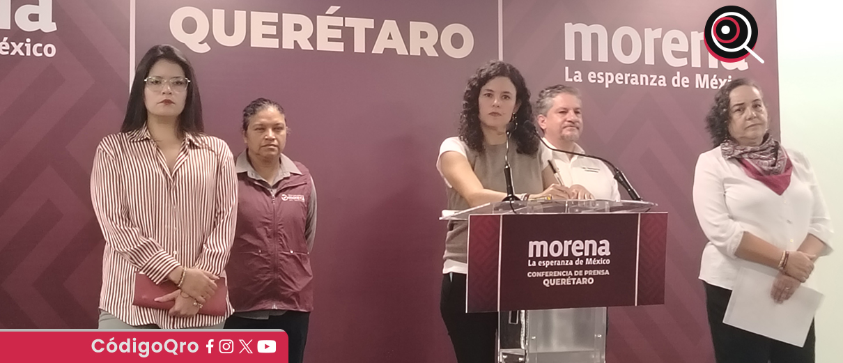  La lideresa nacional de Morena, Luisa María Alcalde, ofreció una rueda de prensa en Querétaro. Foto: Olivia Arredondo