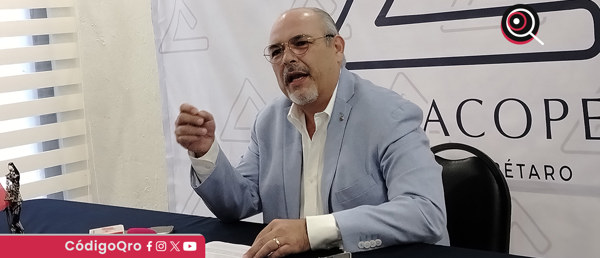 El líder de la Canacope Querétaro, Eduardo Chávez, propuso una reforma laboral de ocho puntos. Foto: Olivia Arredondo