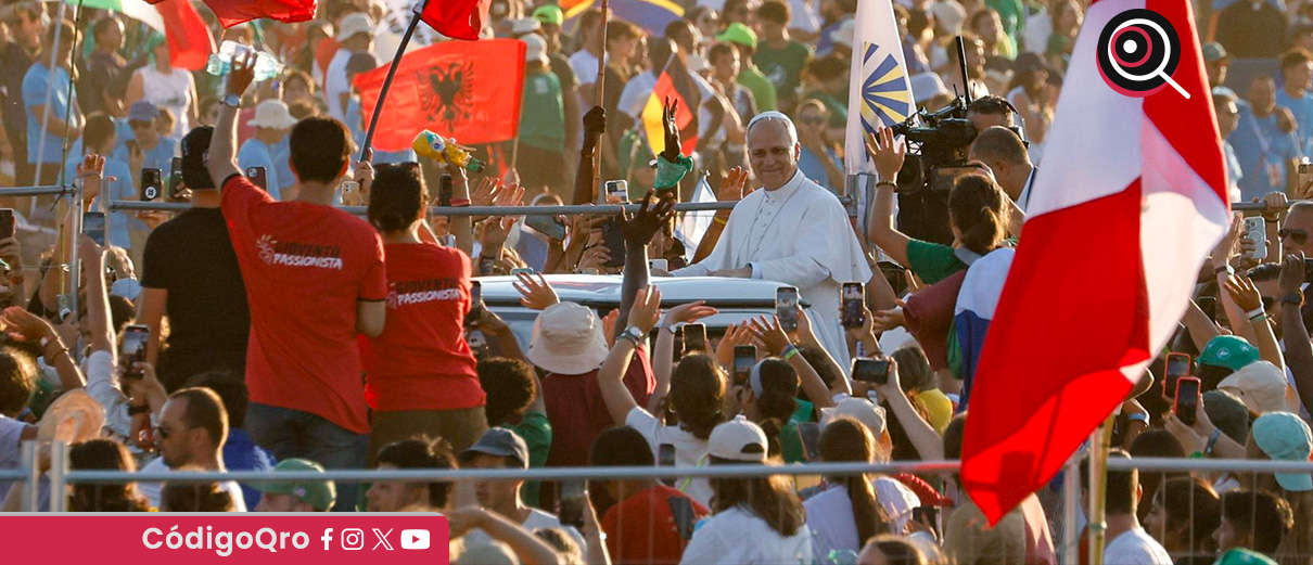 El papa León XIV encabezó su primer Jubileo de la Juventud. Foto: Agencia EFE