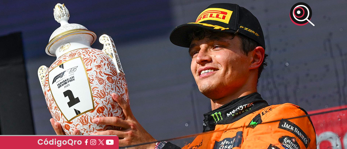Lando Norris ganó el Gran Premio de Hungría. Foto: Agencia EFE