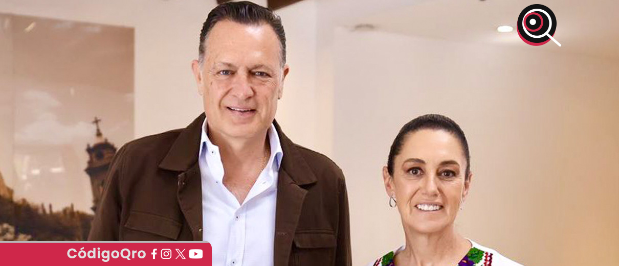El gobernador Mauricio Kuri recibió a la presidenta Claudia Sheinbaum. Foto: Especial