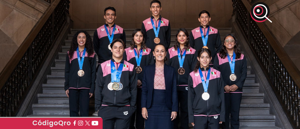 Entre los asistentes al encuentro estuvieron Osmar Olvera, campeón mundial en trampolín de 3 metros; las hermanas Lía y Mía, ganadoras de bronce; y Randal Willars, quien obtuvo una medalla de oro y una de bronce / Foto: Cortesía