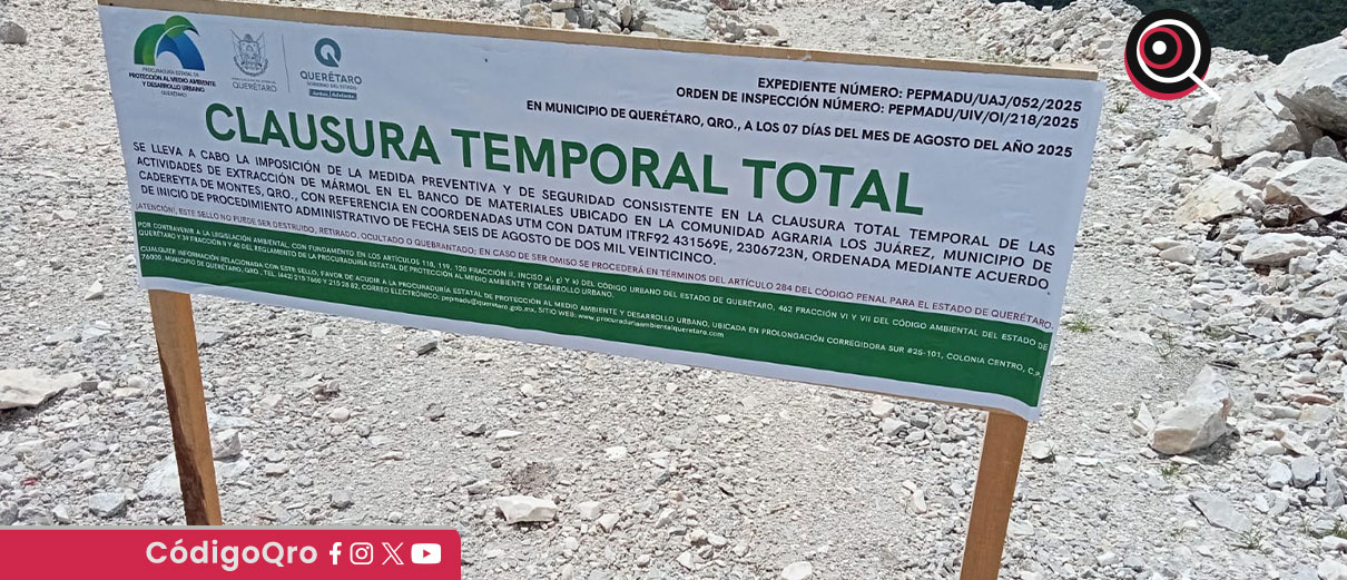 Las autoridades ambientales informaron que el cierre permanecerá vigente hasta que se regularice la situación y se cumpla con la normatividad en materia de aprovechamiento de recursos naturales / Foto: Cortesía