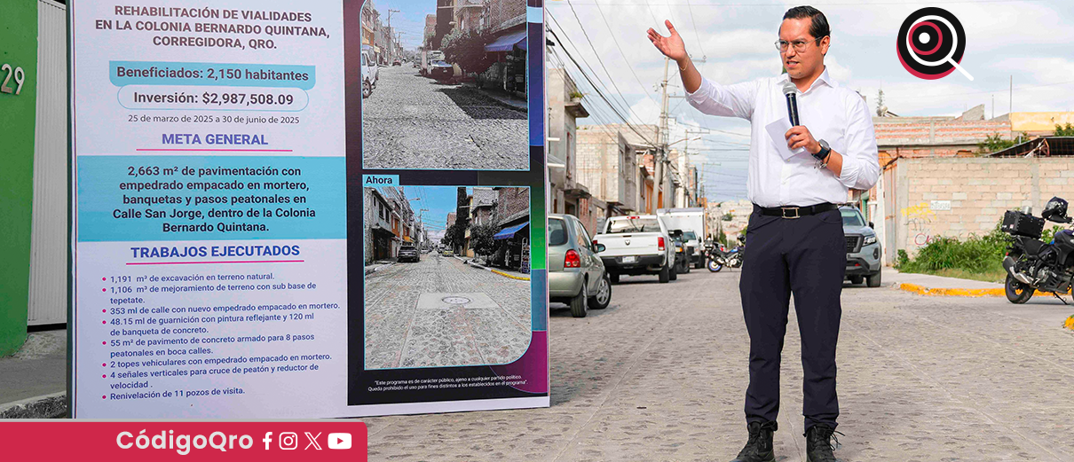 rehabilitan, calles, colonia Bernardo Quintana, Corregidora,