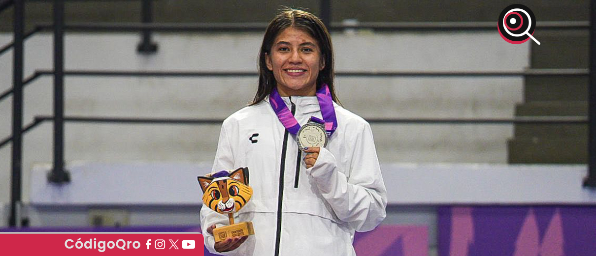 La luchadora queretana Daniela Rojas ganó plata en los Juegos Panamericanos Junior. Foto: Especial